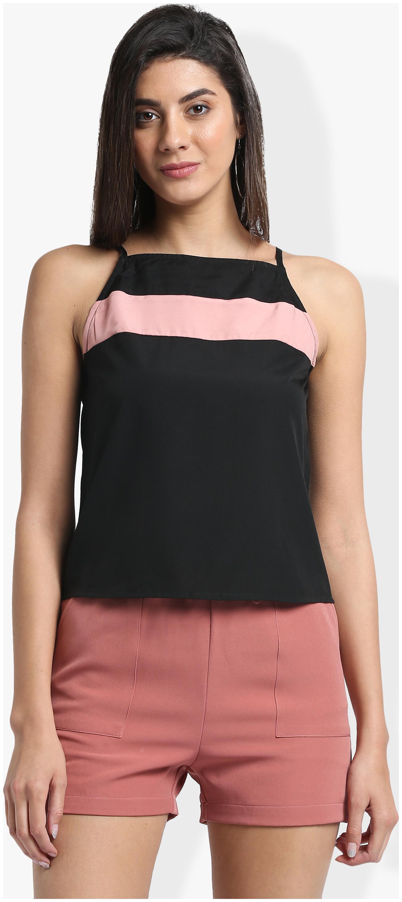

Trend Arrest Women Solid Regular top - Black