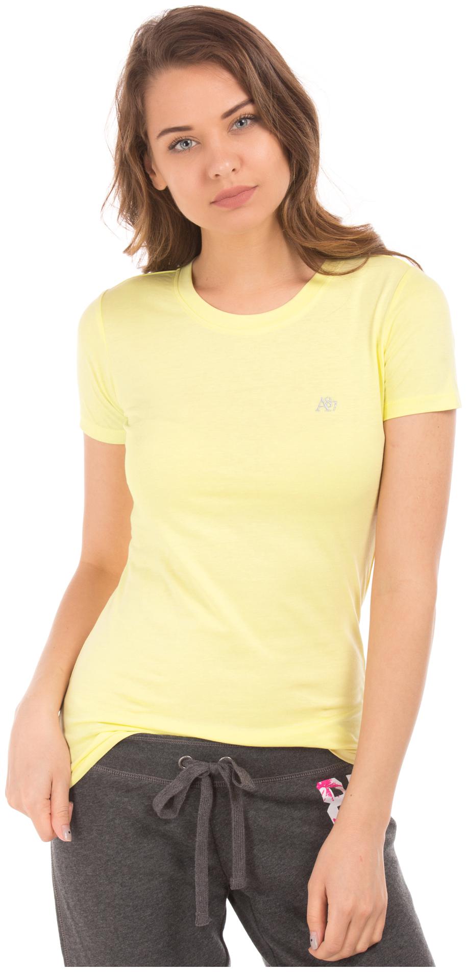 

Aeropostale Women Yellow Slim fit Round neck Cotton T shirt