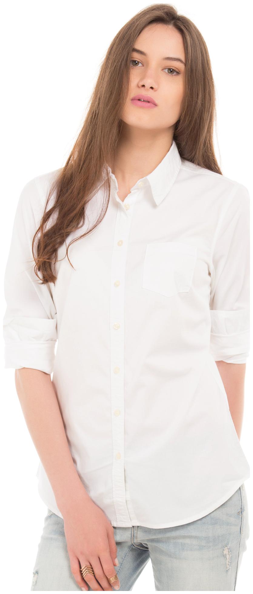 

Aeropostale Women White Solid Regular Fit Shirt
