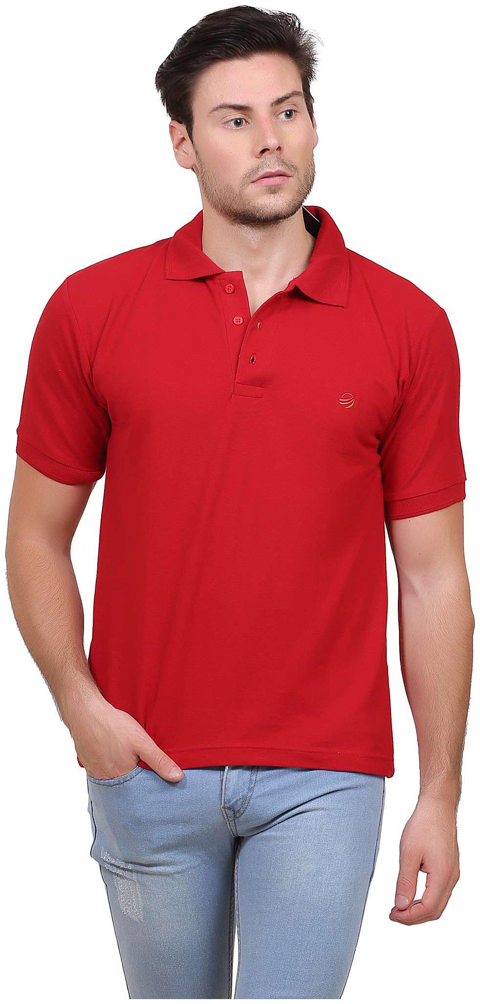 

ZEOLIX Men Red Regular fit Cotton Polo collar T-Shirt - Pack Of 1