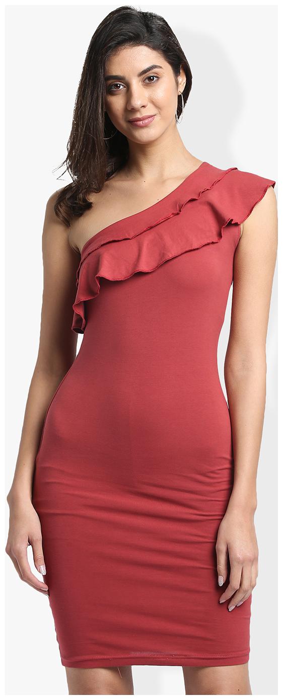 

Trend Arrest Red Solid Bodycon dress