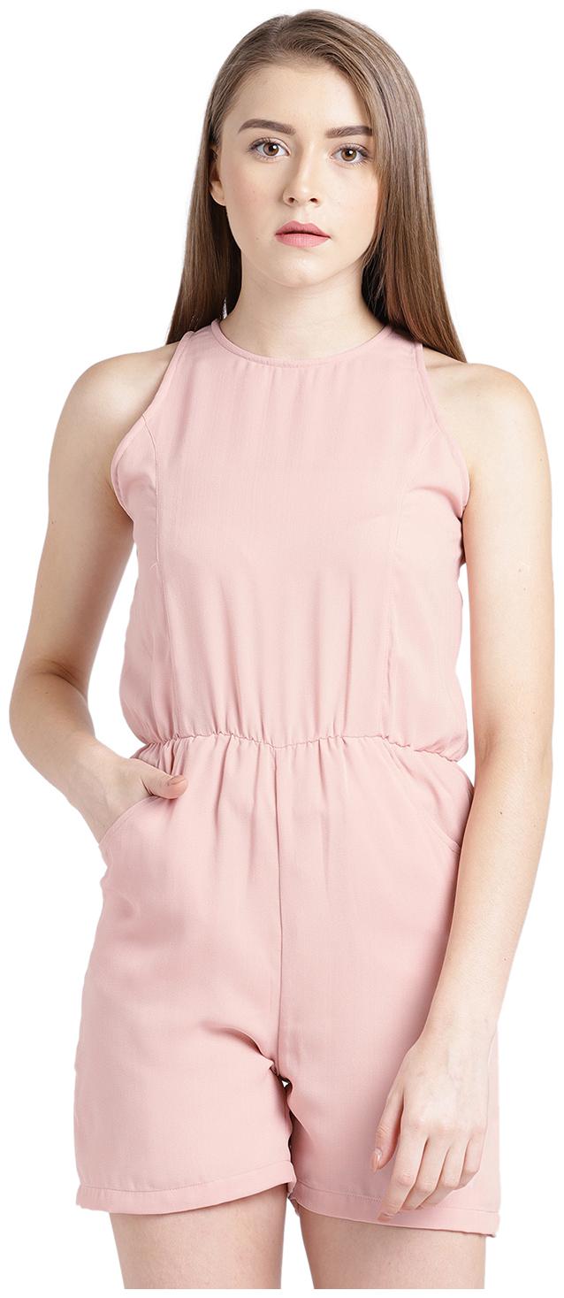 

Trend Arrest Solid Romper - Pink