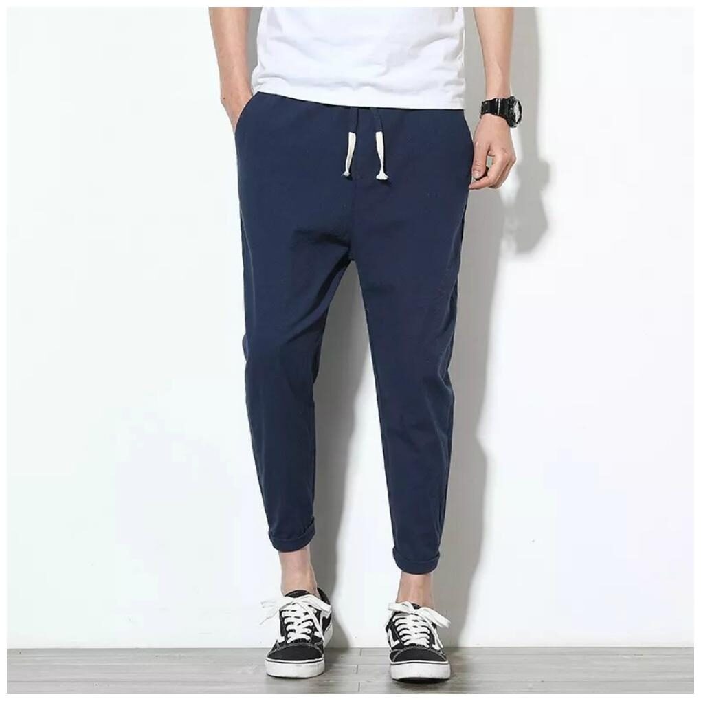 

Chrome Coral Men Navy blue Solid Slim fit Track pants