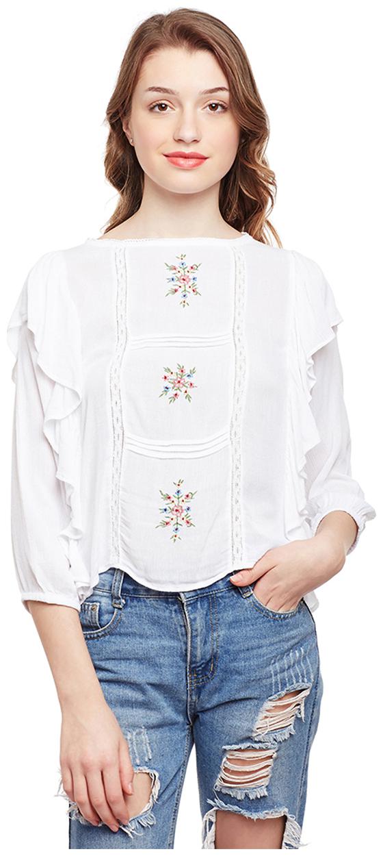 

Oxolloxo Women Floral Regular top - White