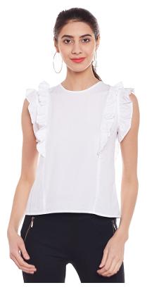 

Oxolloxo Women Geometric Regular top - White