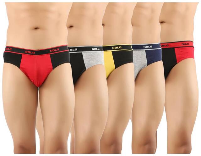 Solo Checked Briefs - Brown ,Pack Of 5