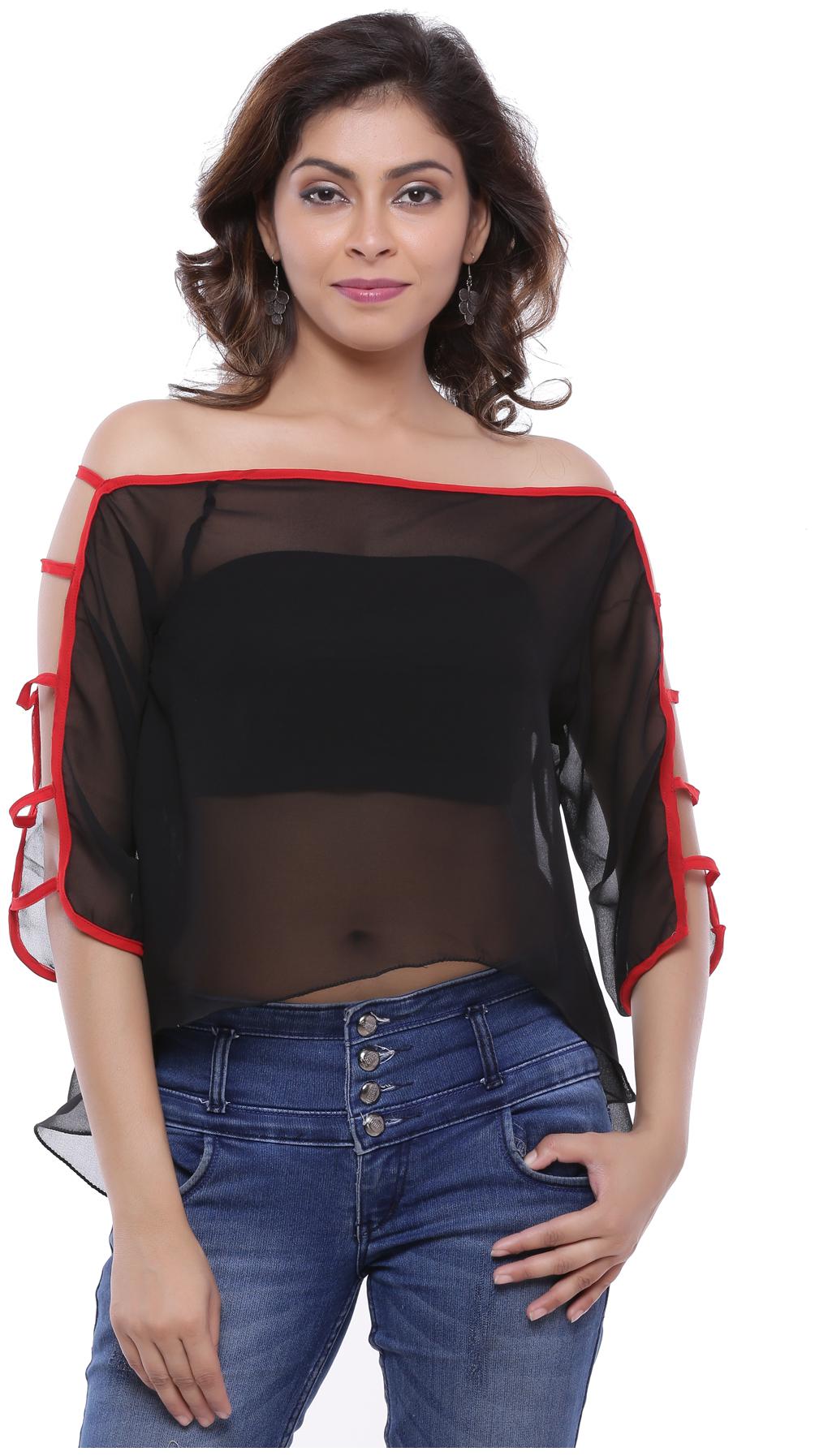 

SOOMA Women Solid Regular top - Black