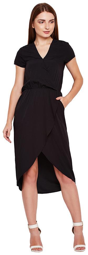 

OXOLLOXO Black Solid A-line dress