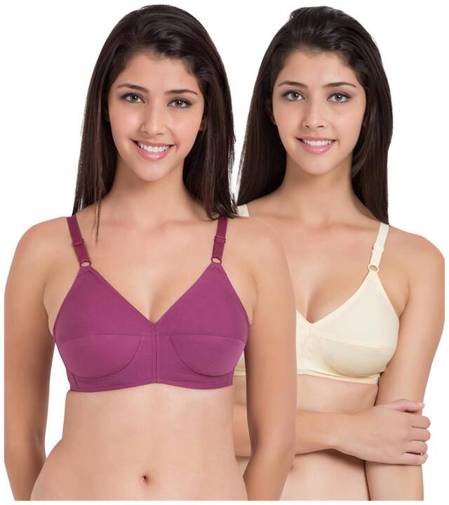 Souminie Pack of 2 Non Padded Cotton T Shirt Bra - Multi