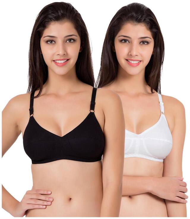 Souminie Pack of 2 Non Padded Cotton T Shirt Bra - Multi