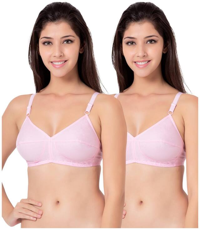 Souminie Pack of 2 Non Padded Cotton Racerback Bra - Pink