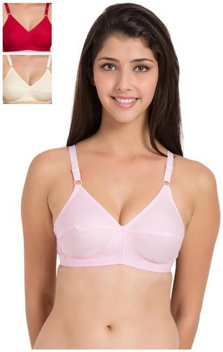 Souminie Pack of 3 Non Padded Cotton T Shirt Bra - Brown
