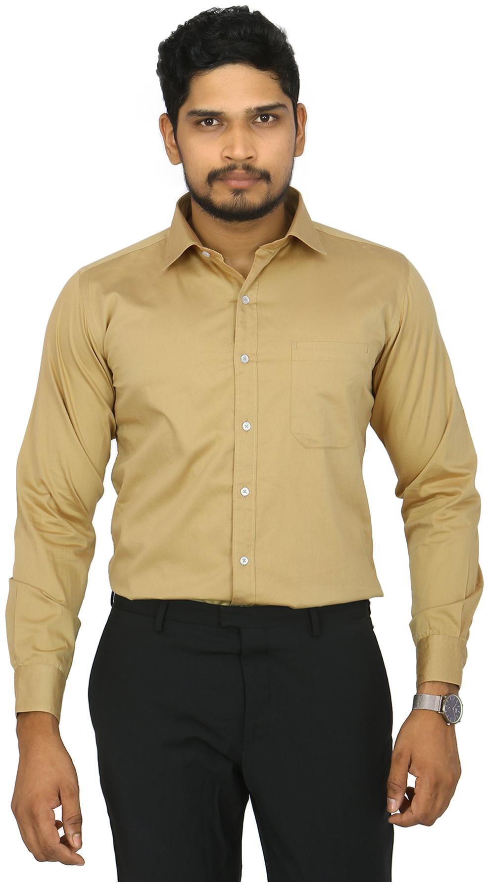 

South India Shopping Mall Men Slim fit Formal Shirt - Beige