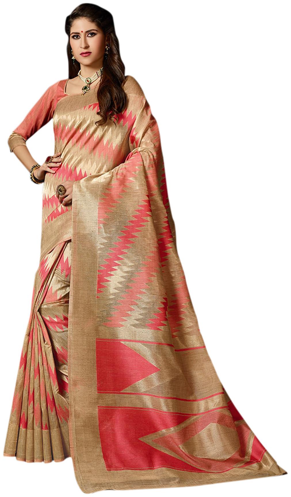 

South India Shopping Mall Cotton Sarees Pink