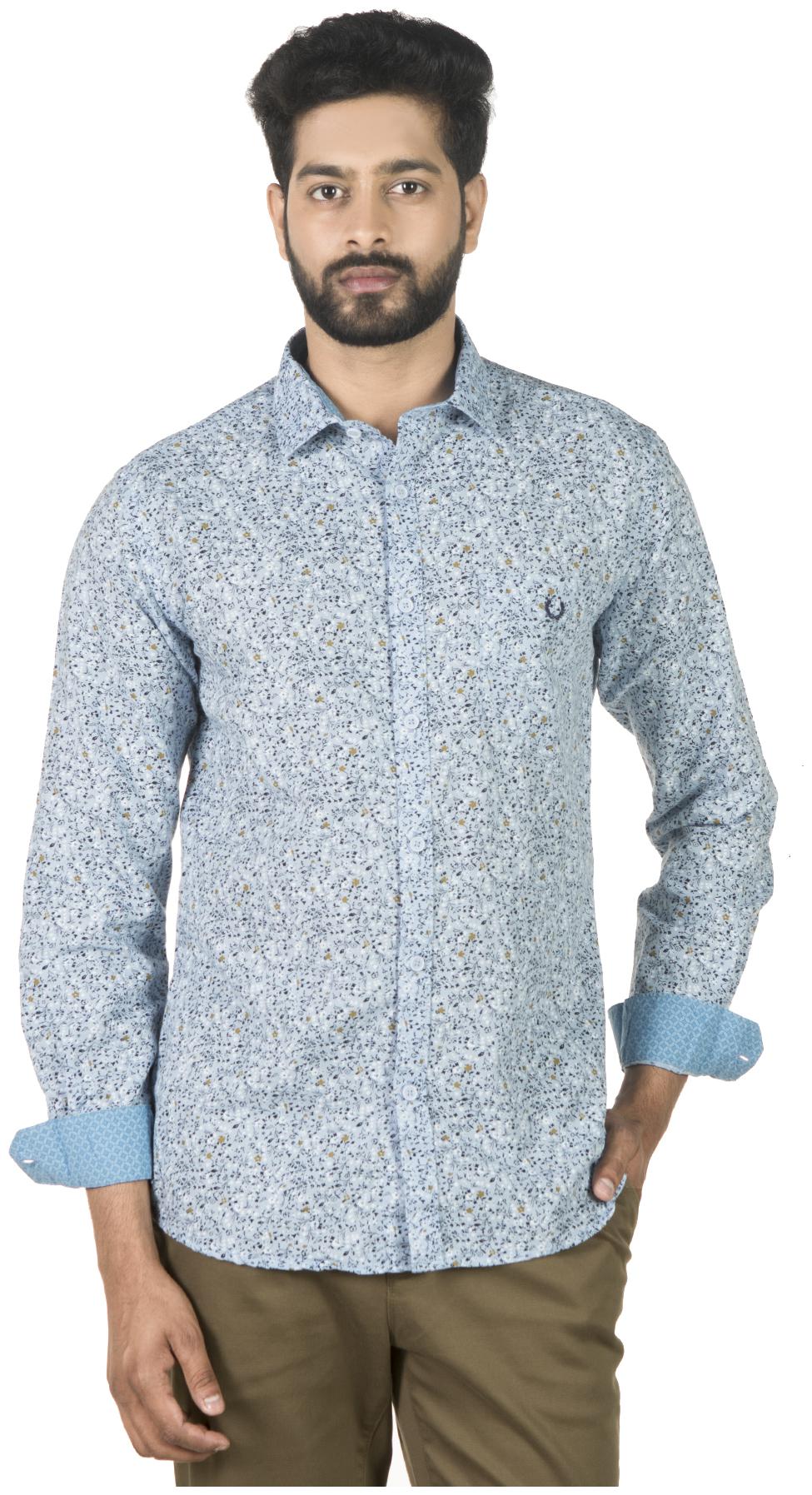 

ADAM PARKER Men Blue Printed Slim Fit Casual Shirt