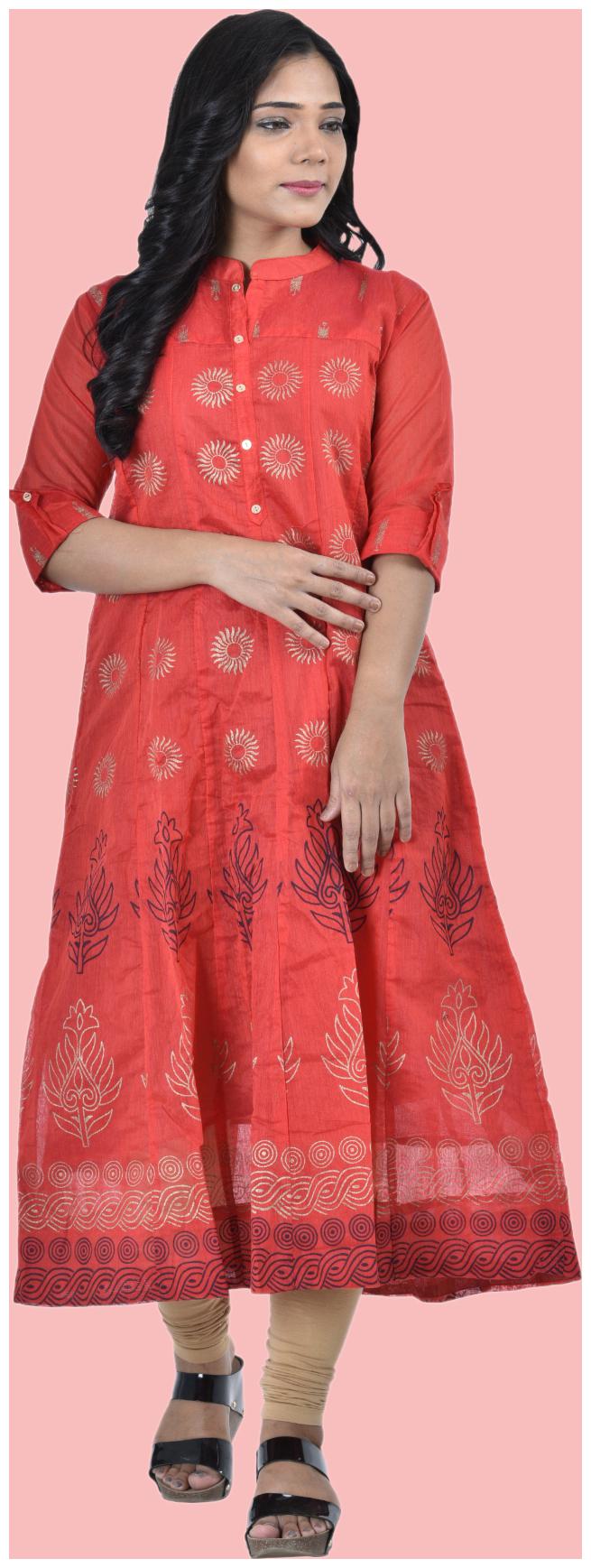 

South India Shopping Mall Women Red Printed Anarkali Kurti