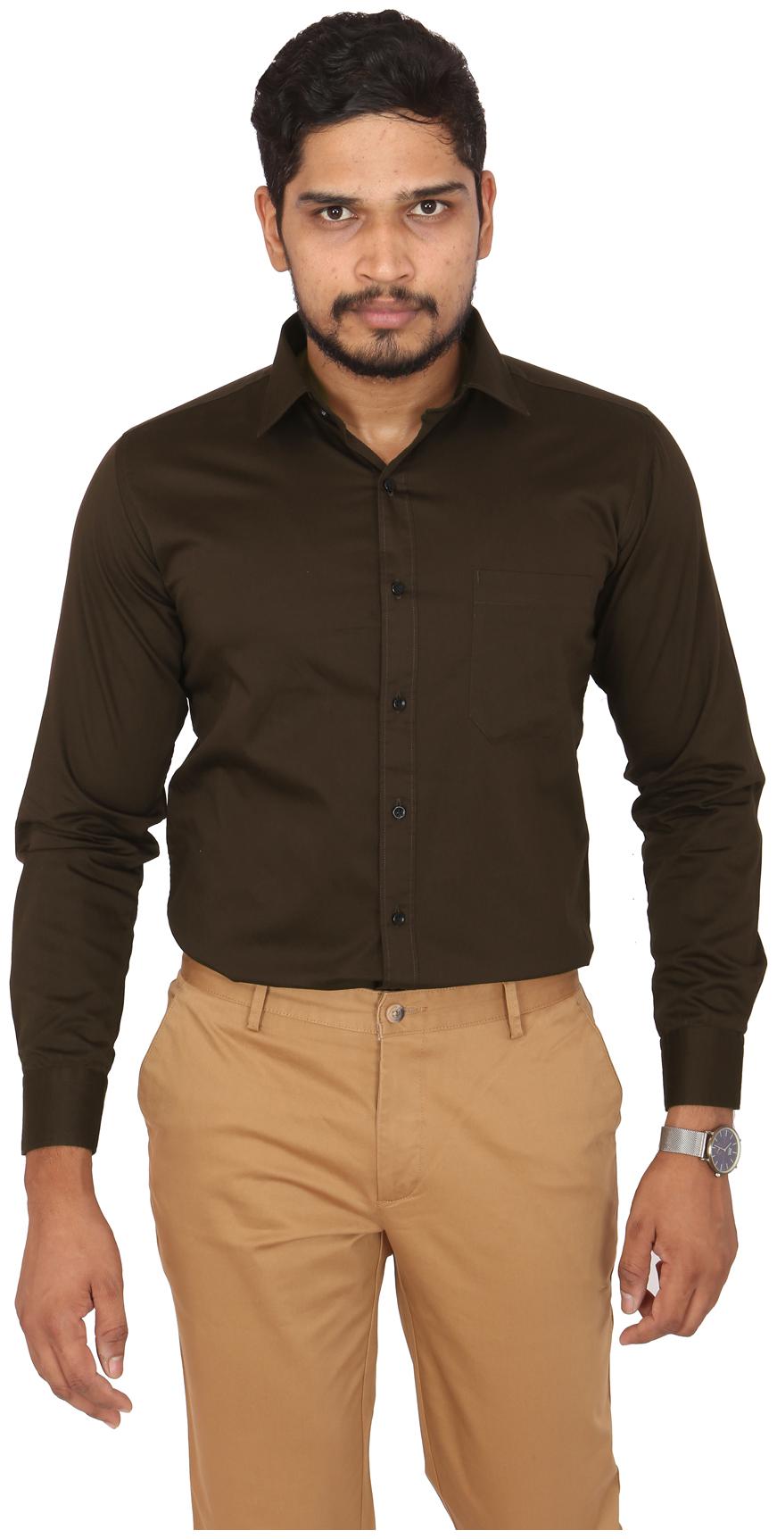 

South India Shopping Mall Men Slim fit Formal Shirt - Brown