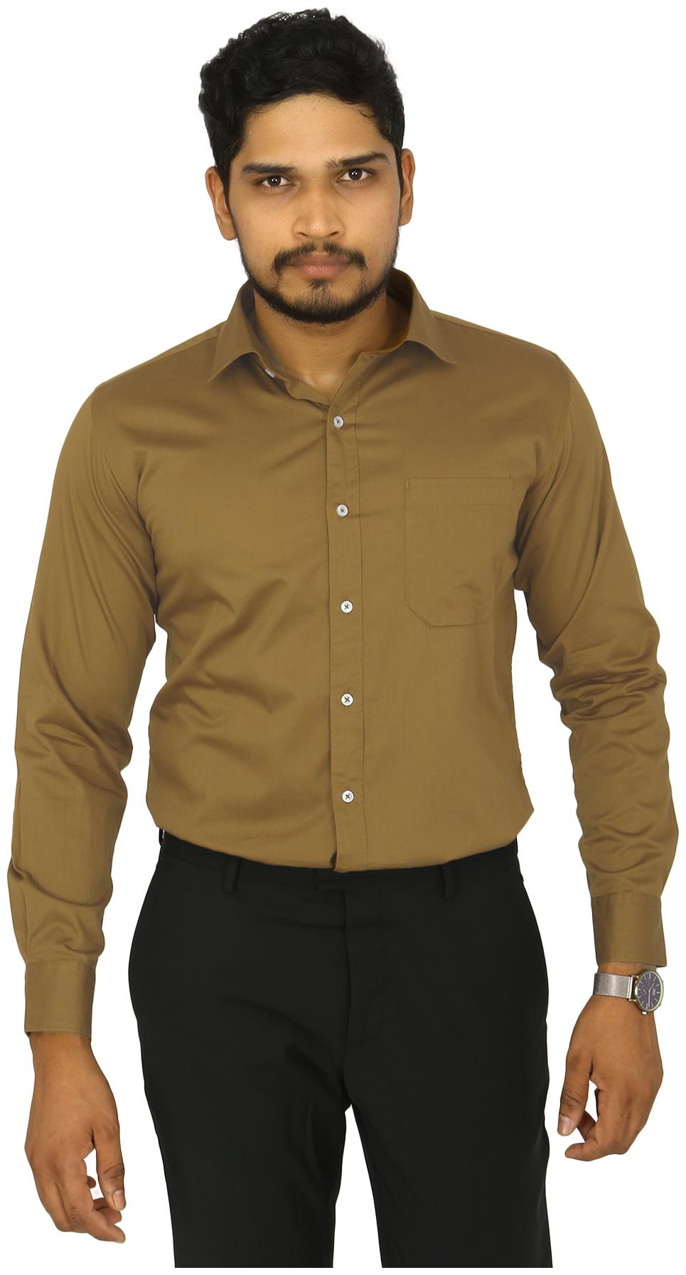 

South India Shopping Mall Men Slim fit Formal Shirt - Brown