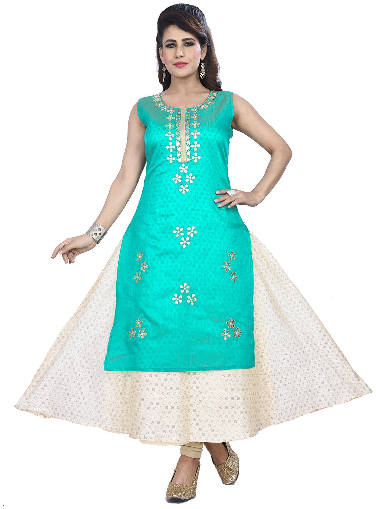 

South India Shopping Mall Women Green Floral Anarkali Kurti