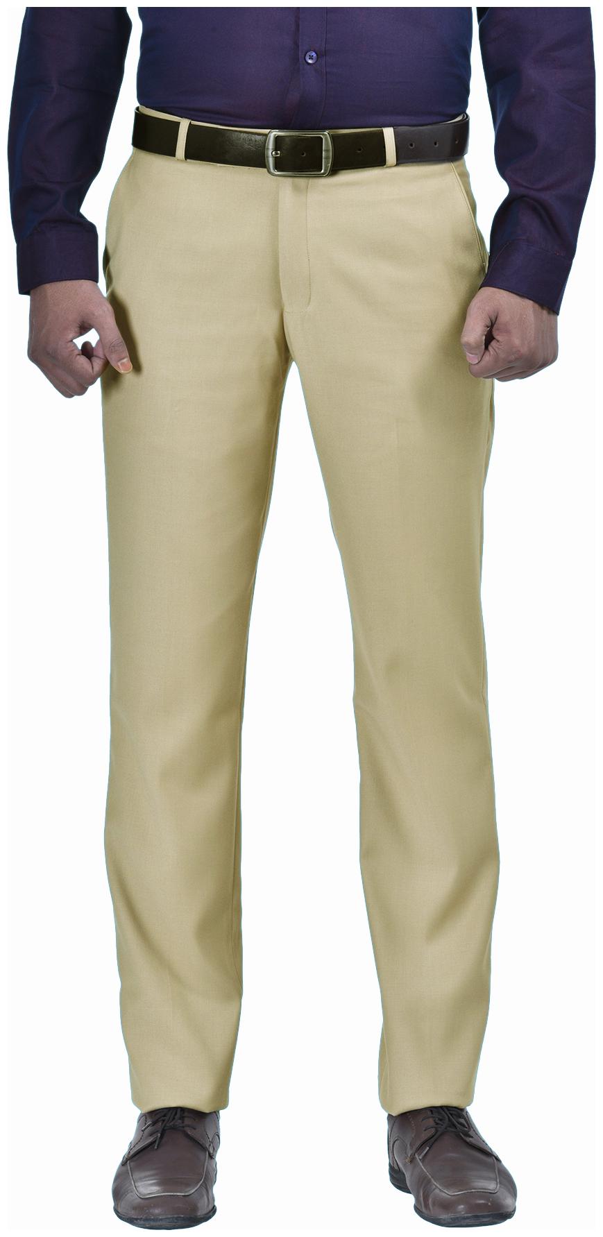 

South India Shopping Mall Men Solid Slim Fit Formal Trouser - Beige
