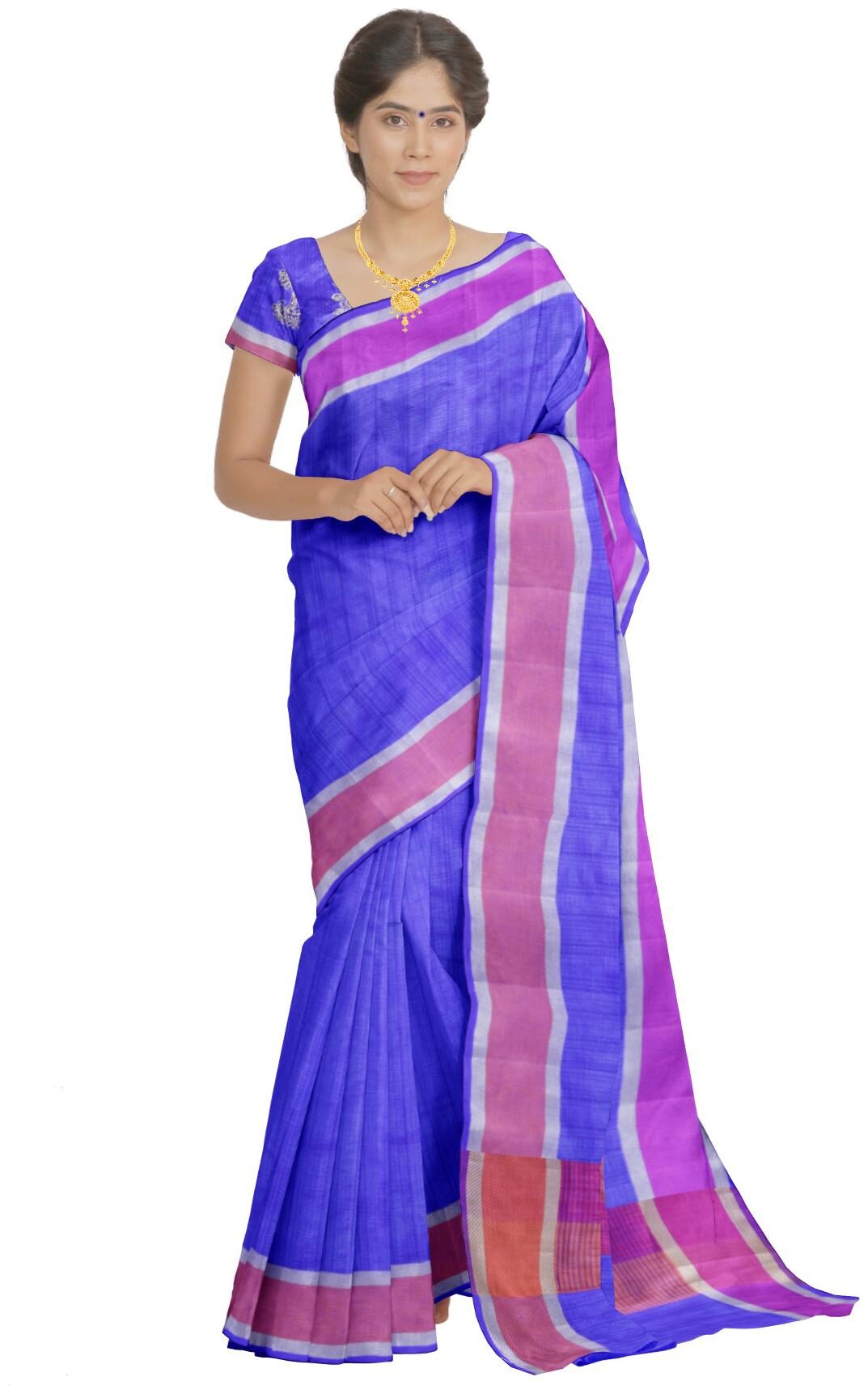 

South India Shopping Mall Silk Universal Women saree Blue color
