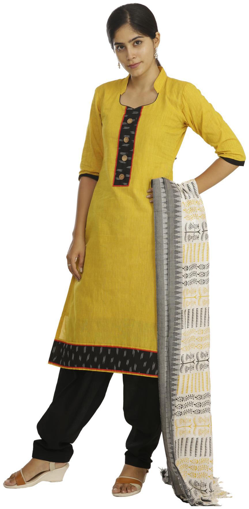 

South India Shopping Mall - Hosh Women Yellow Cotton Dress Material