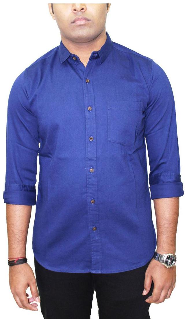 

South Bay Men Blue Solid Slim Fit Casual Shirt