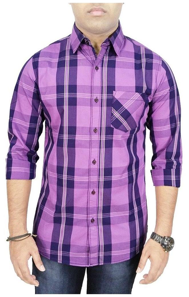 

Southbay Men Purple Checked Regular Fit Casual Shirt