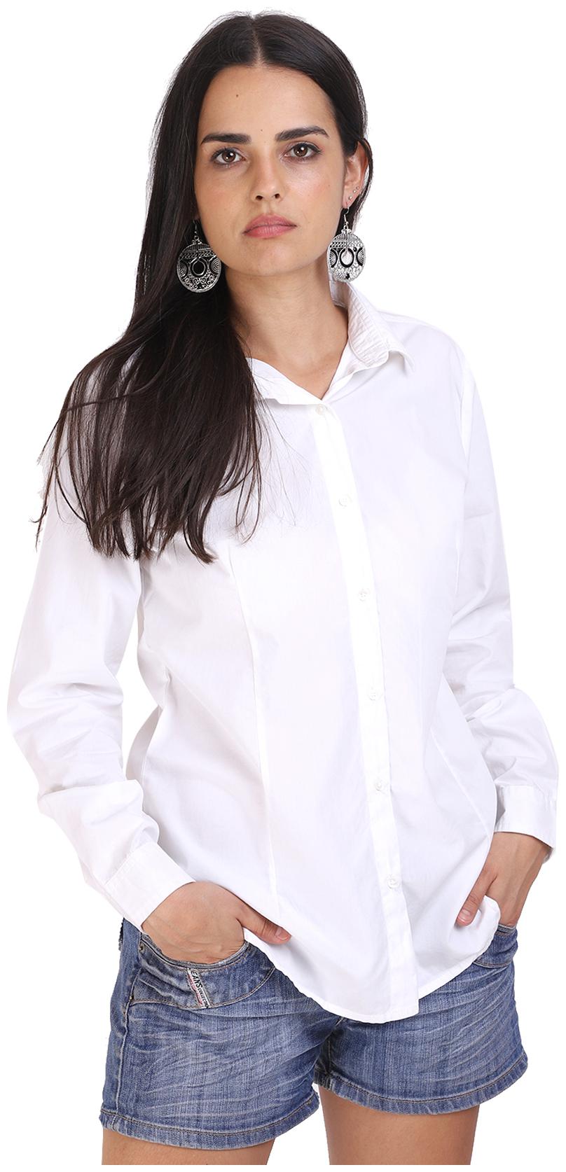 

Speak Women White Solid Regular Fit Shirt