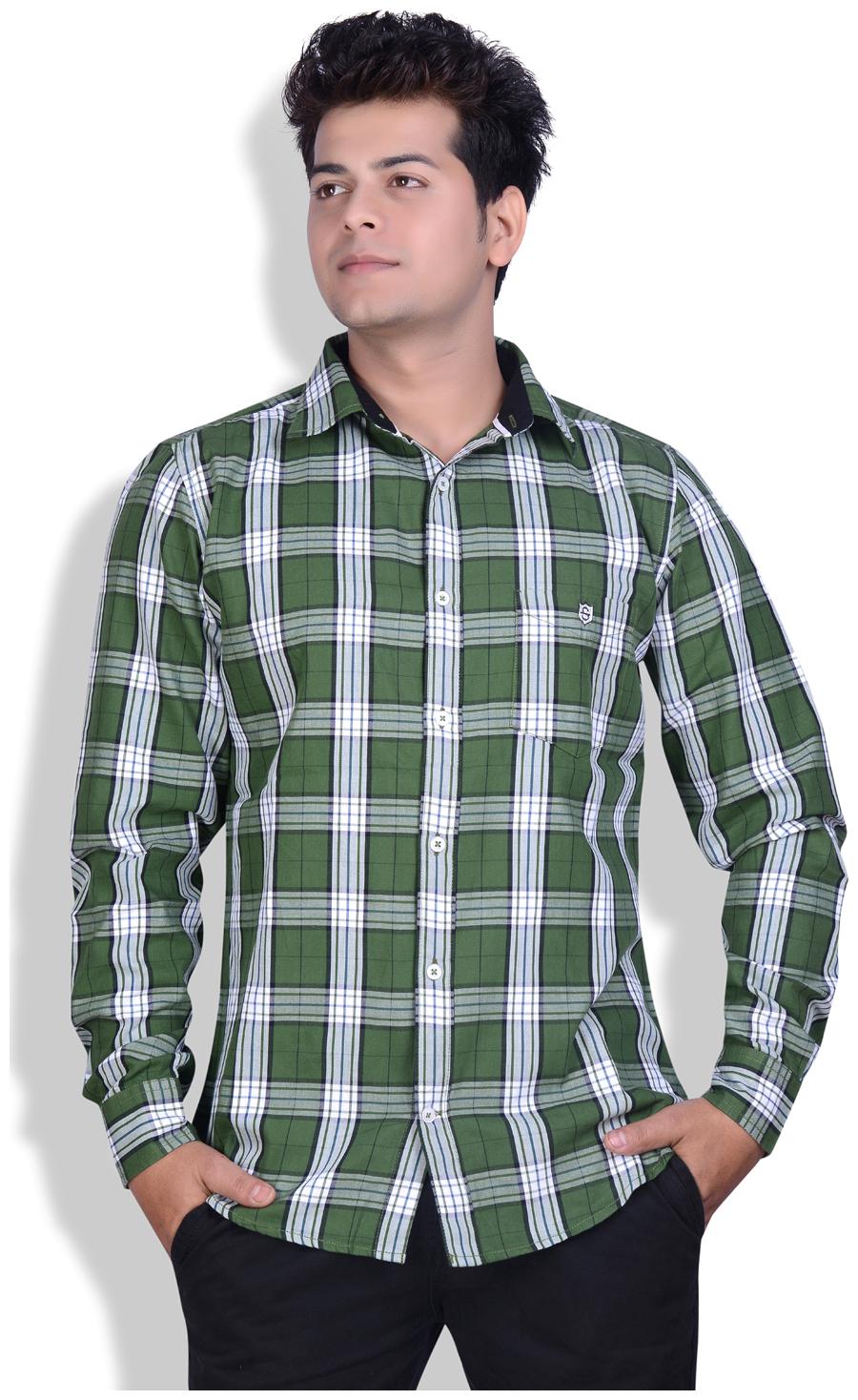 

Speak Men Green Solid Slim Fit Casual Shirt