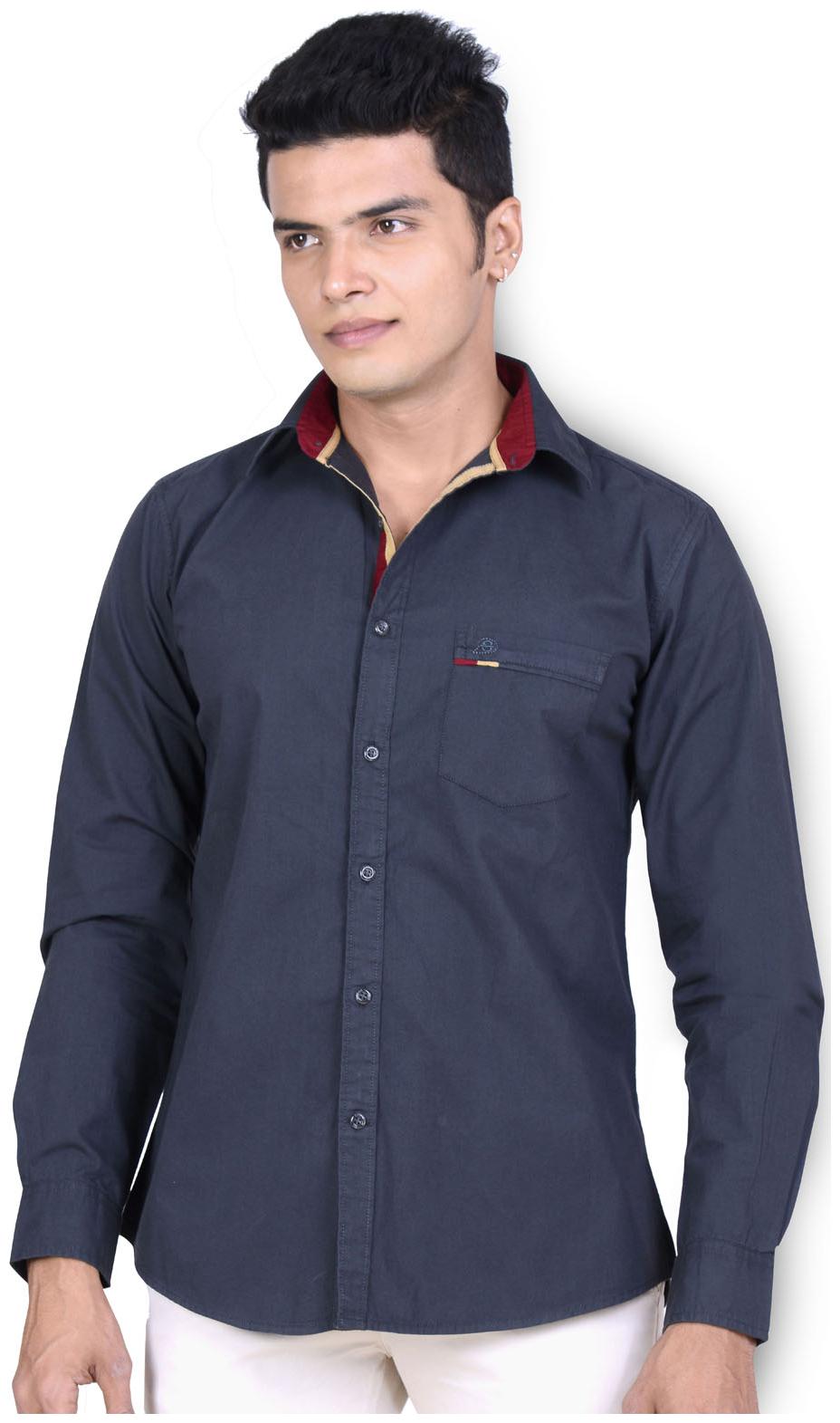 

Speak Men Grey Solid Slim Fit Casual Shirt