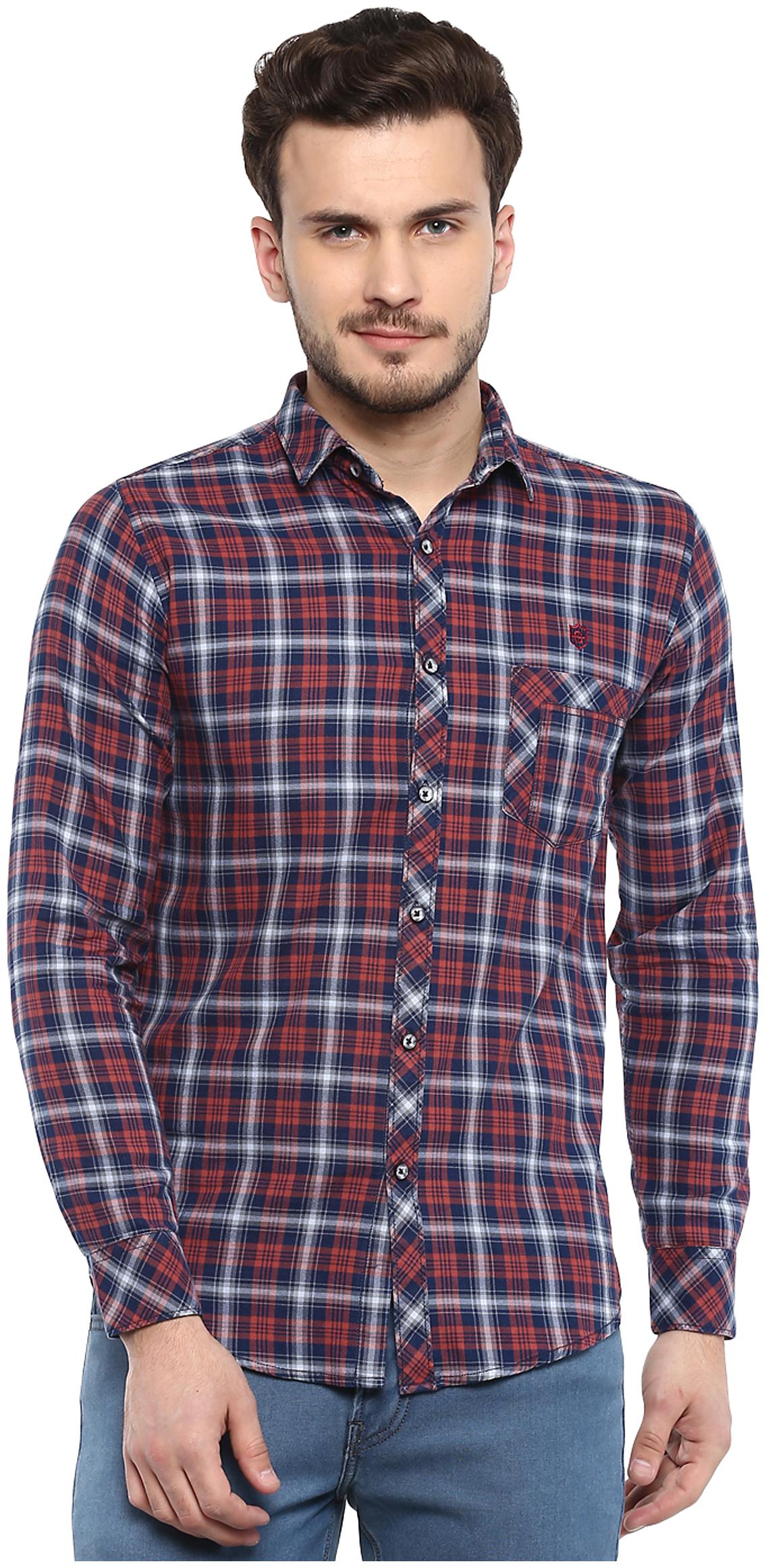 

Speak Men Maroon Checked Slim Fit Casual Shirt