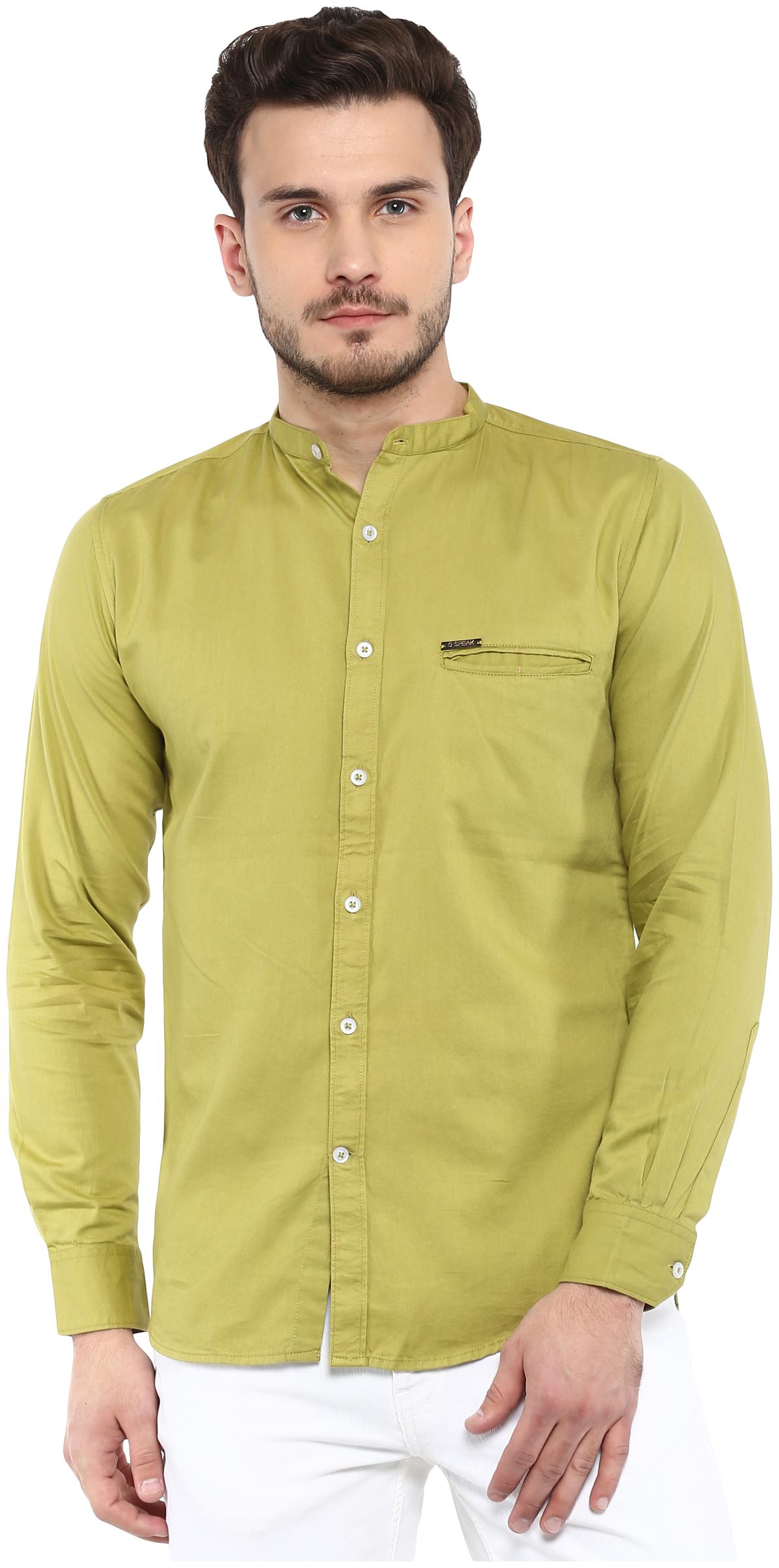 

Speak Men Green Solid Slim Fit Casual Shirt