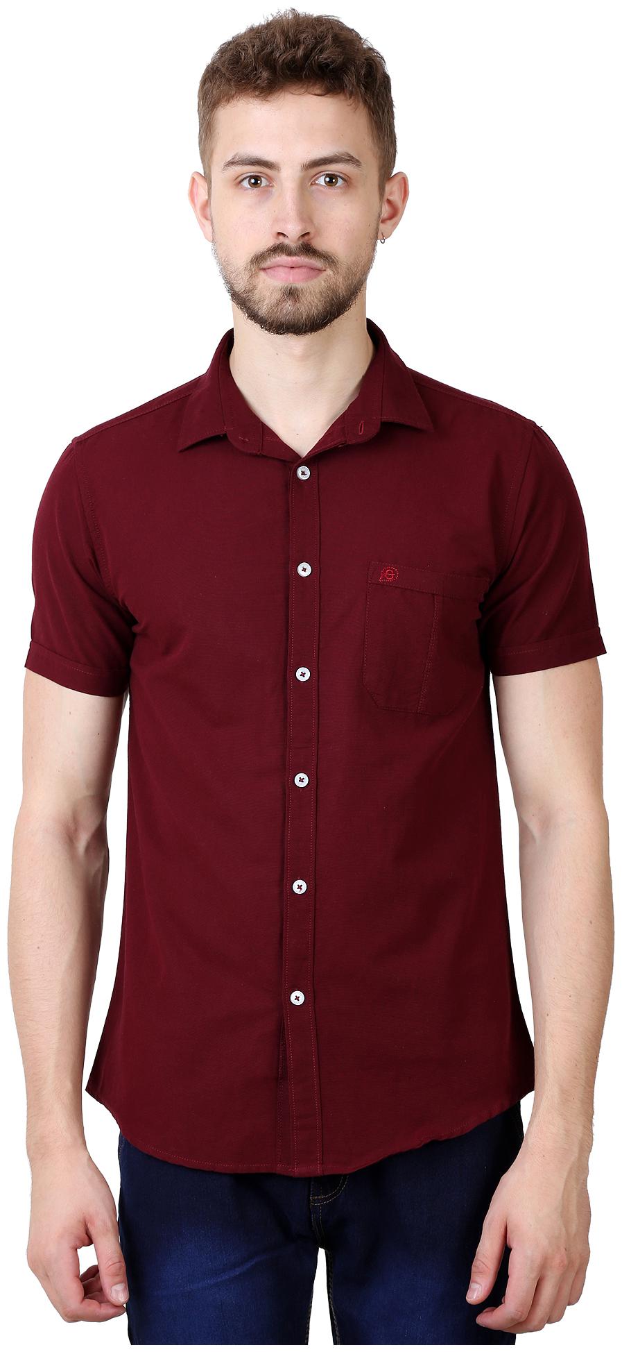 

Speak Men Maroon Solid Slim Fit Casual Shirt
