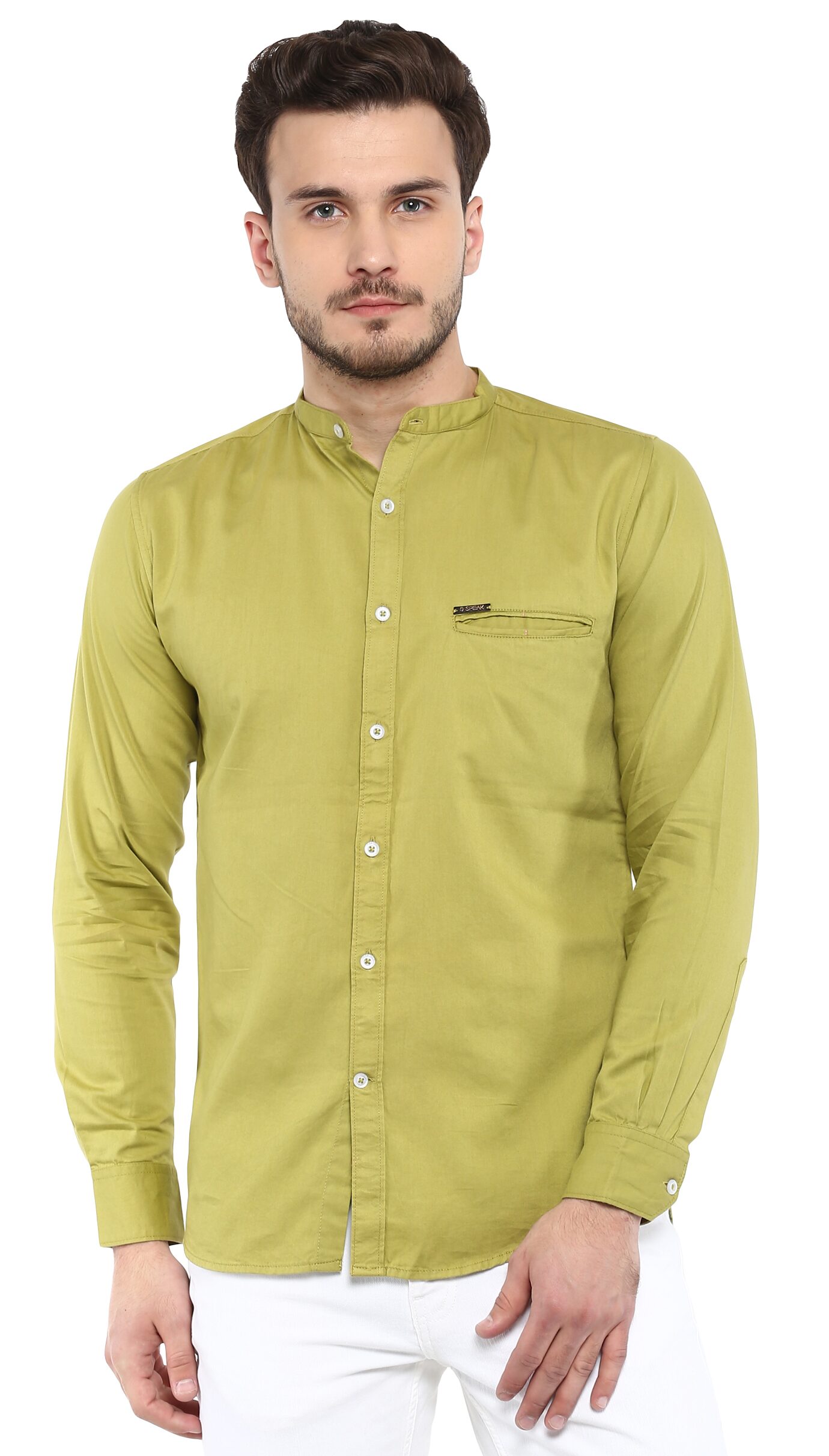 

Speak Men Green Solid Slim Fit Casual Shirt