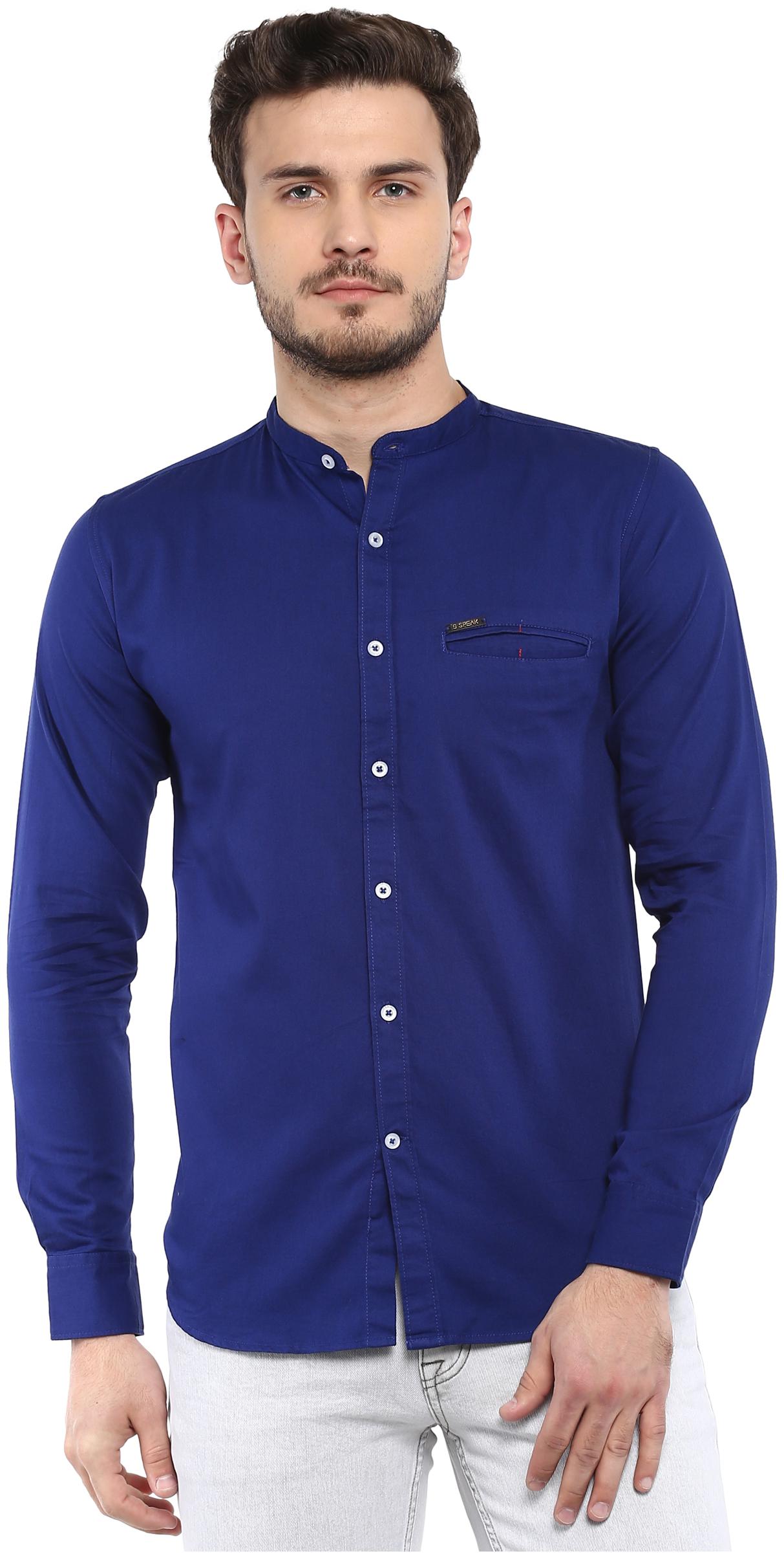 

Speak Men Blue Solid Slim Fit Casual Shirt