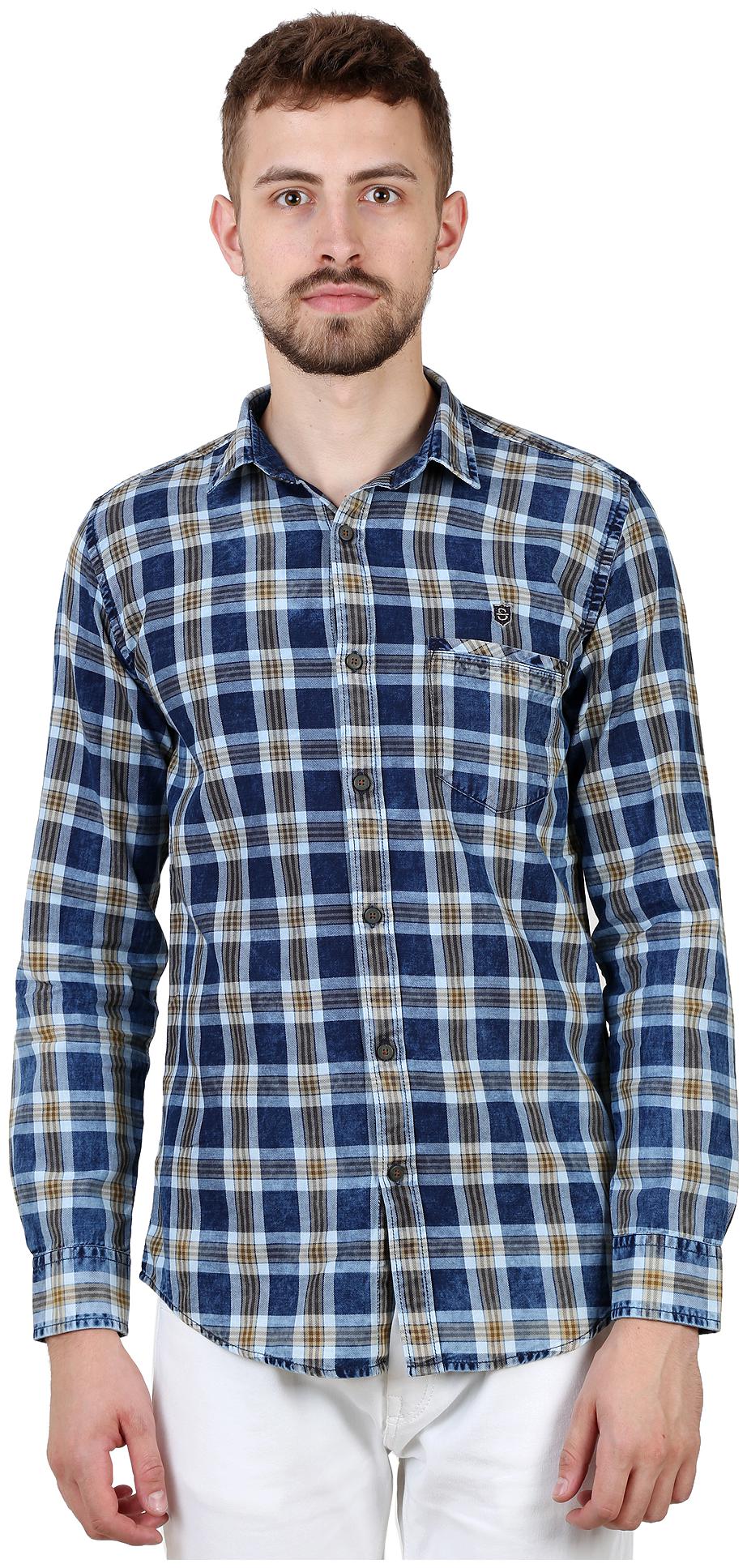 

Speak Men Brown Blue Checked Slim Fit Casual Shirt