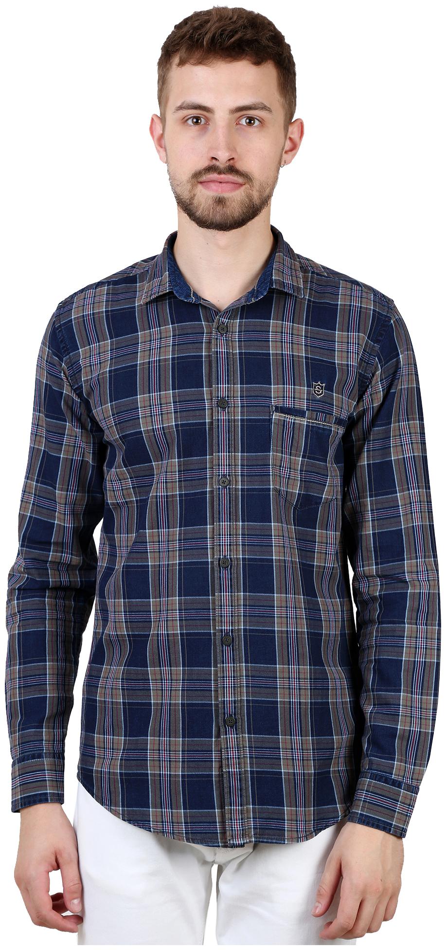 

Speak Men Brown Blue Checked Slim Fit Casual Shirt