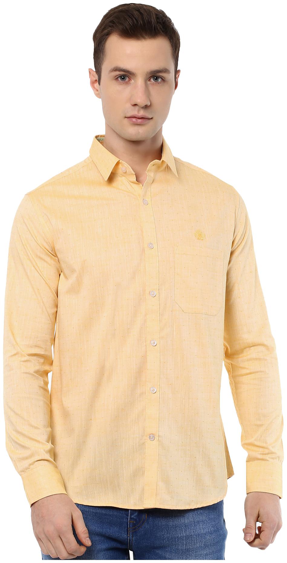 

Speak Men Yellow Solid Slim Fit Casual Shirt