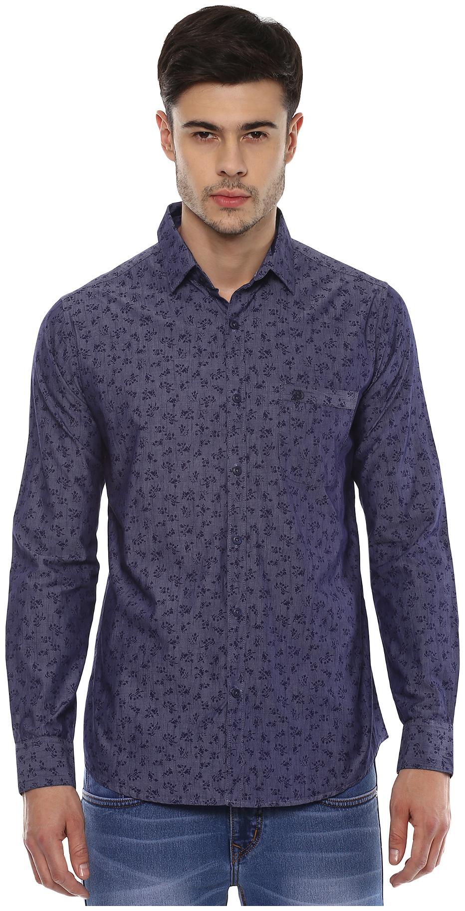 

Speak Men Blue Printed Slim Fit Casual Shirt