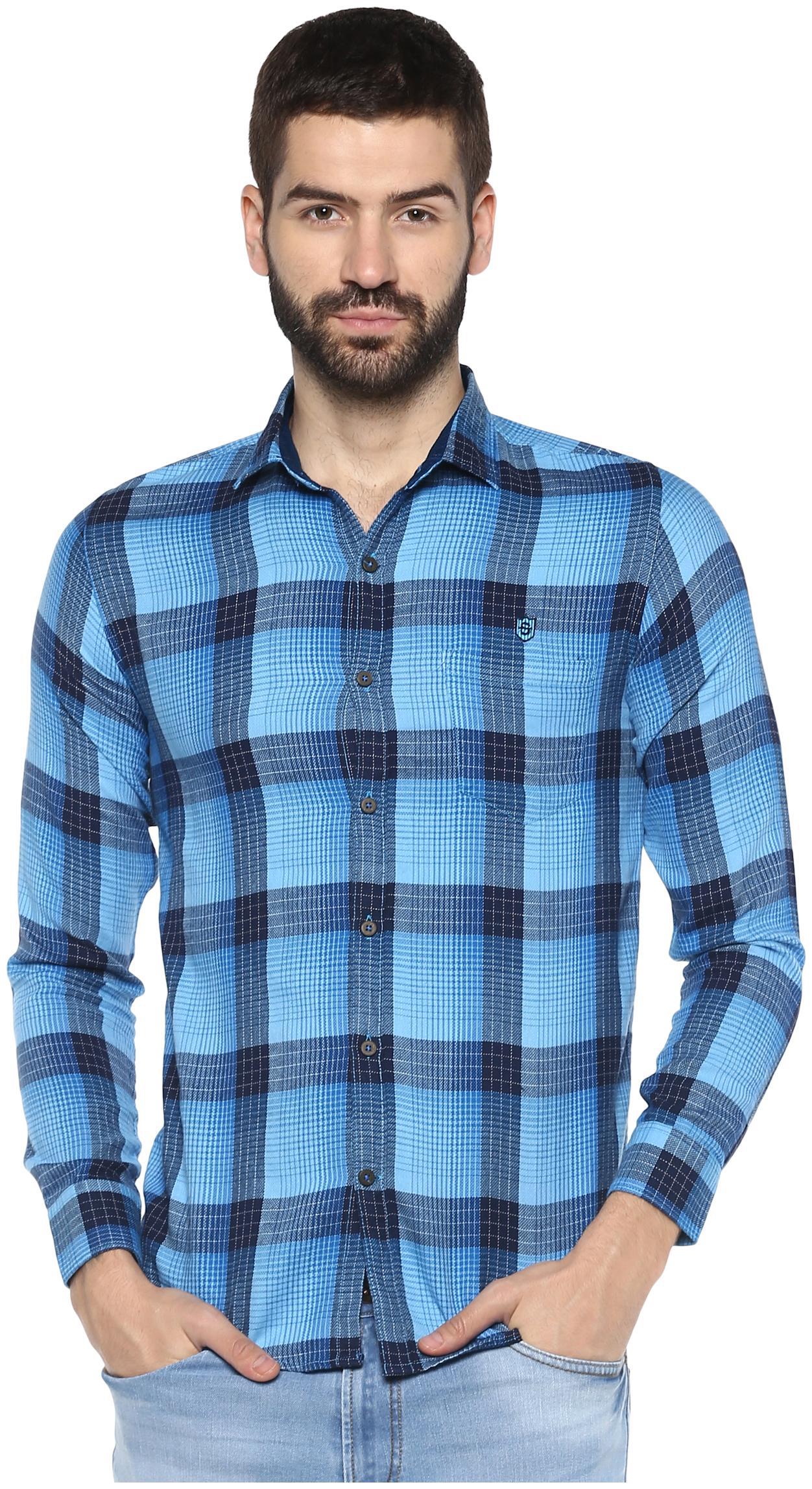 

Speak Men Blue Checked Slim Fit Casual Shirt