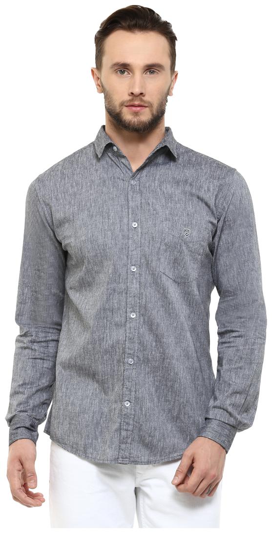 

Speak Men Black Solid Slim Fit Casual Shirt