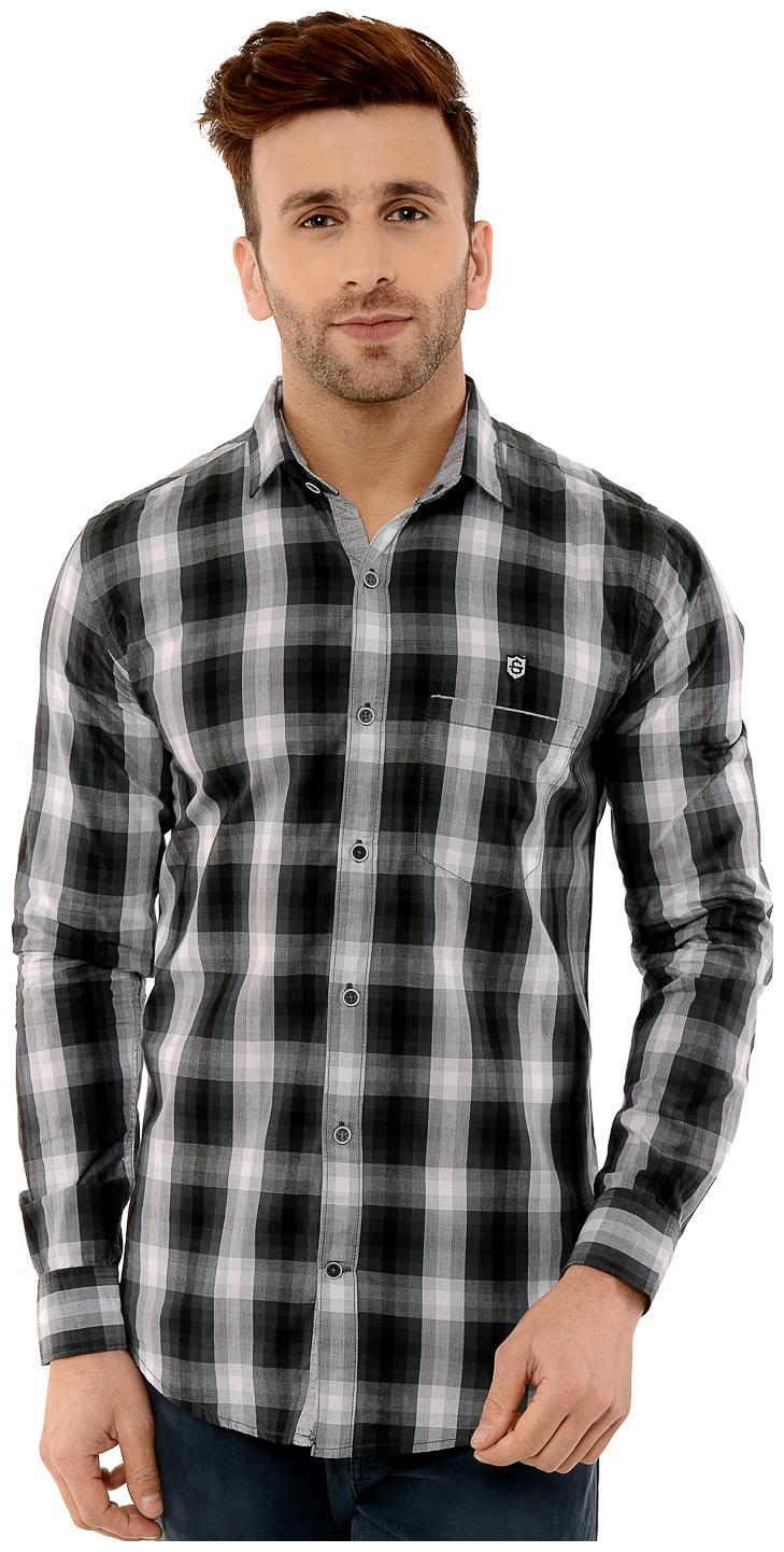 

Speak Men Black Checked Slim Fit Casual Shirt