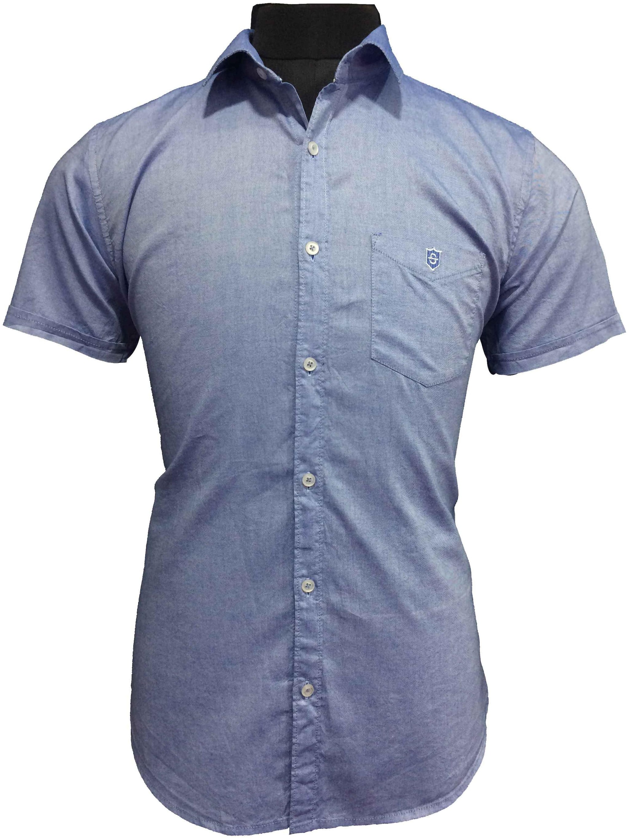 

Speak Men Blue Solid Slim Fit Casual Shirt