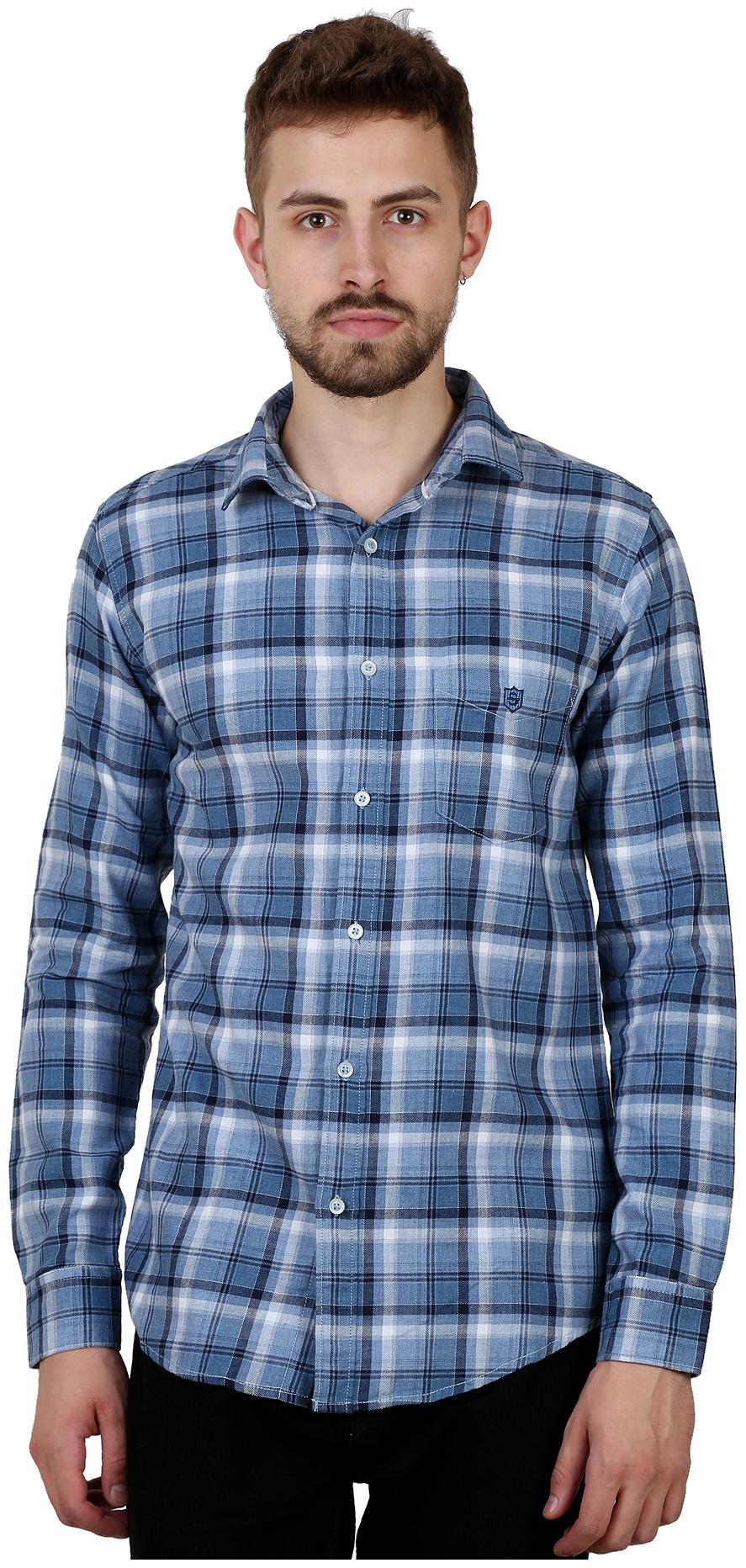 

Speak Men Blue Checked Slim Fit Casual Shirt