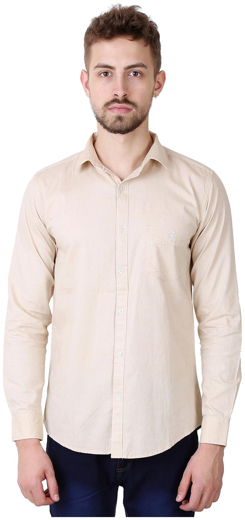 

Speak Men Beige Solid Slim Fit Casual Shirt