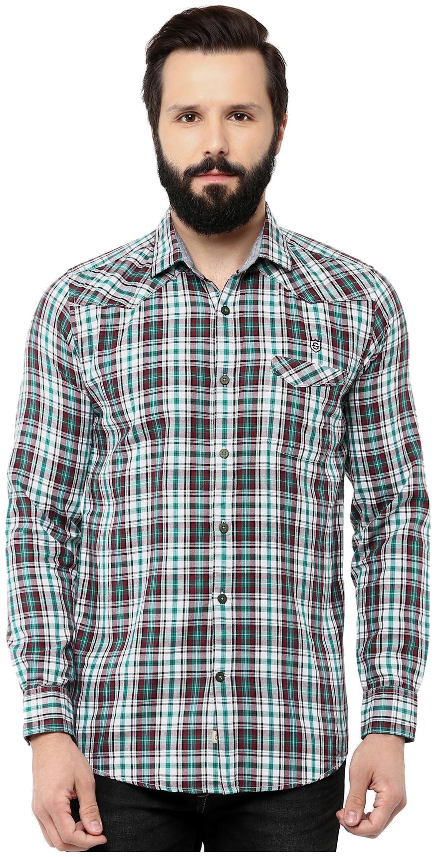 

Speak Men Green Checked Slim Fit Casual Shirt
