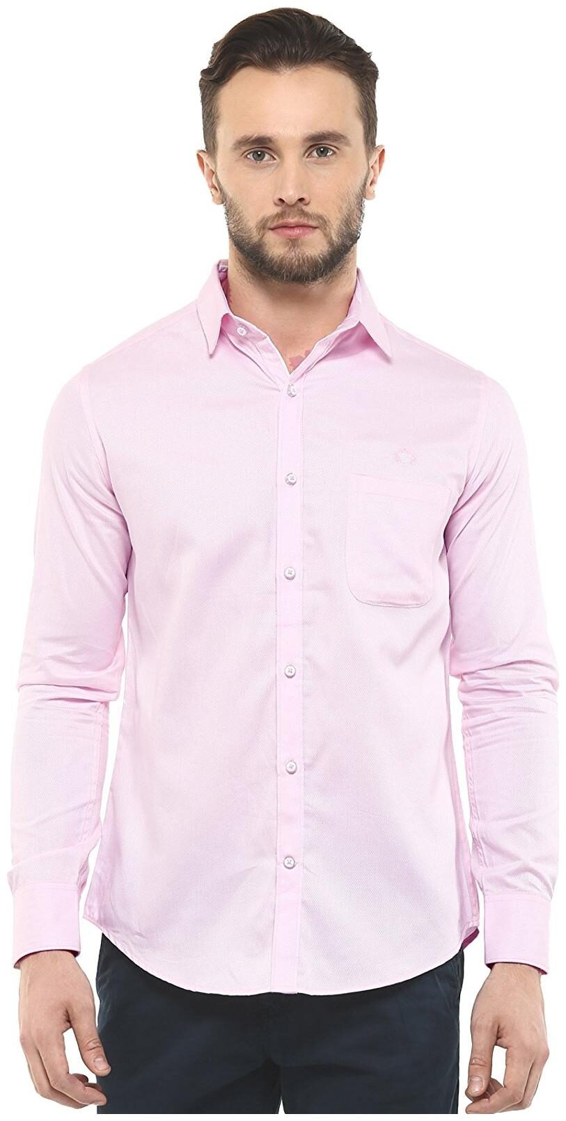 

Speak Men Pink Solid Slim Fit Casual Shirt