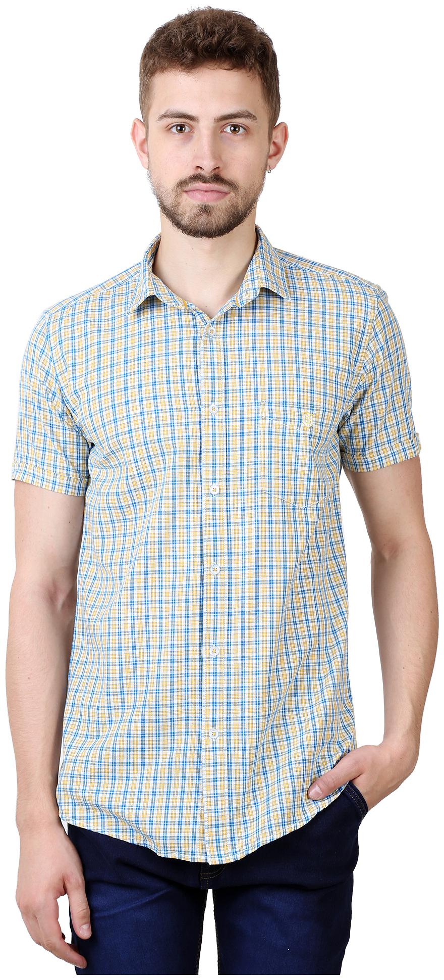 

Speak Men Yellow Checked Slim Fit Casual Shirt