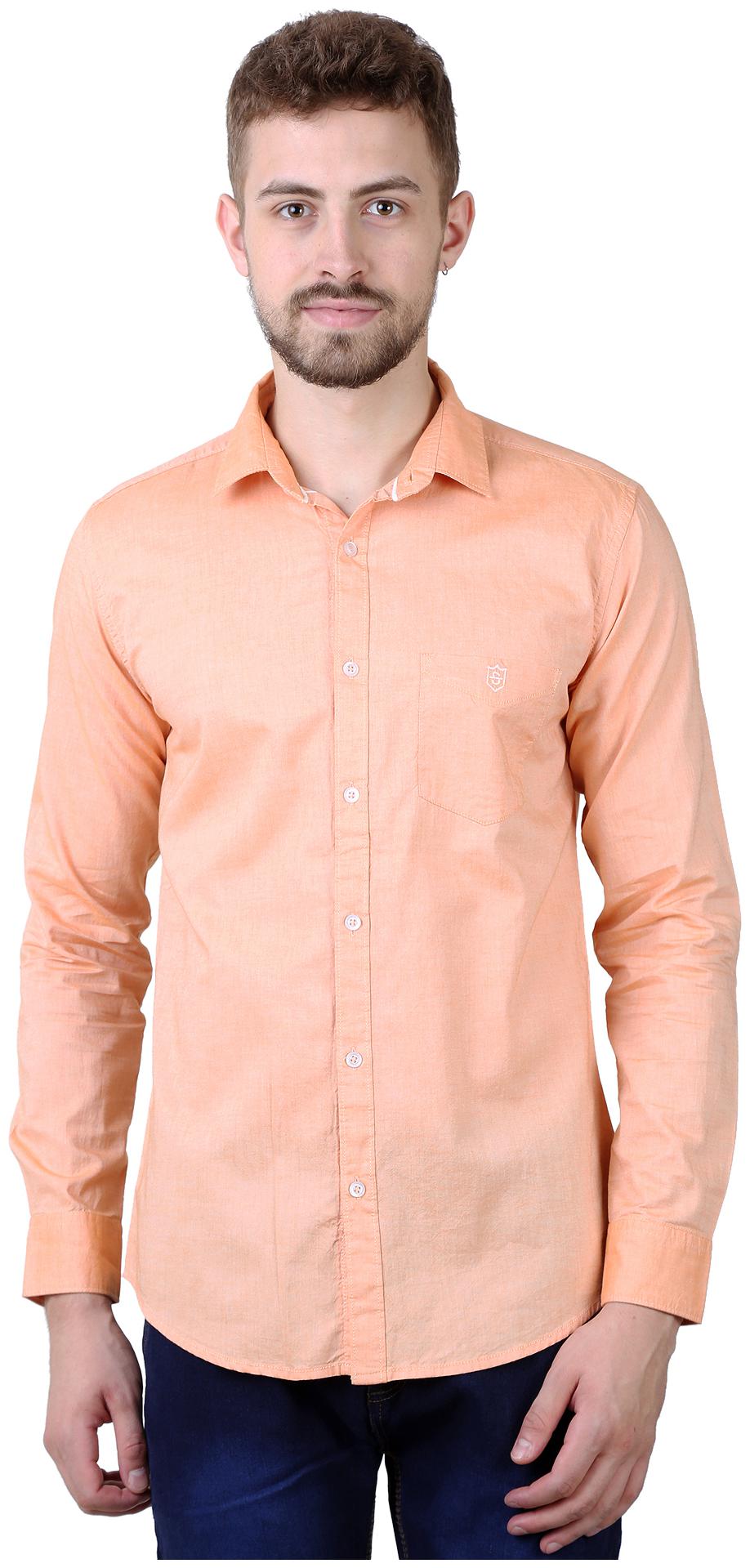 

Speak Men Orange Solid Slim Fit Casual Shirt